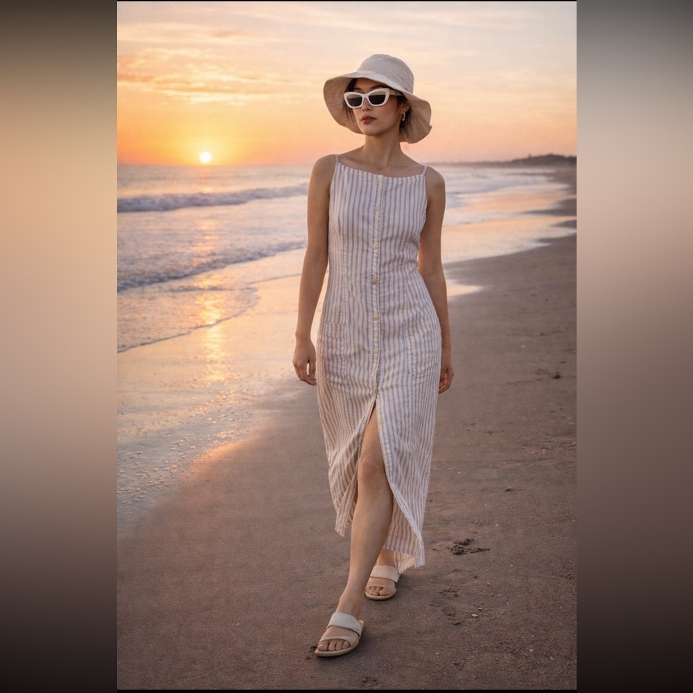 Anthropologie NWT The Colette Midi Dress:
Linen Edition size XS.